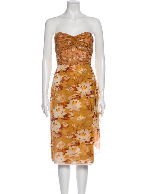 Anna Sui Silk Mini Dress Orange