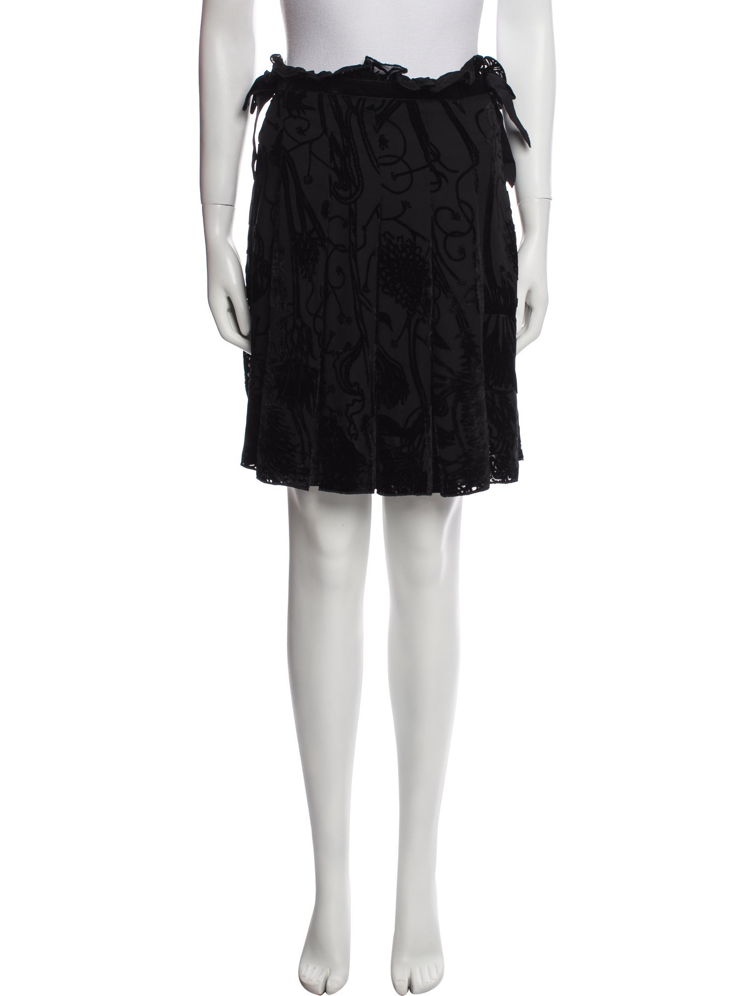 Anna Sui Bow Accents Knee-Length Skirt