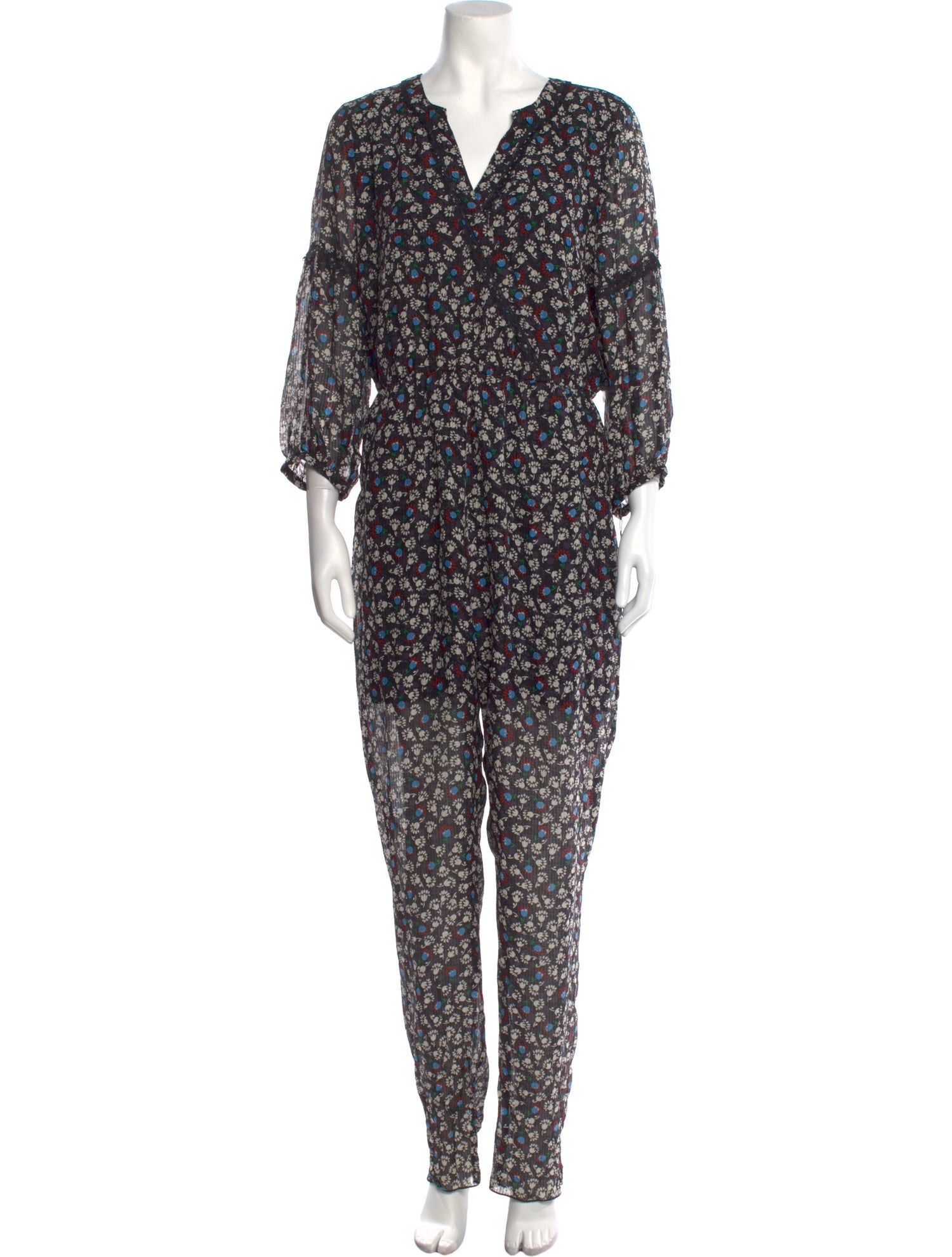 Anna Sui Silk Floral Print Jumpsuit w/ Tags