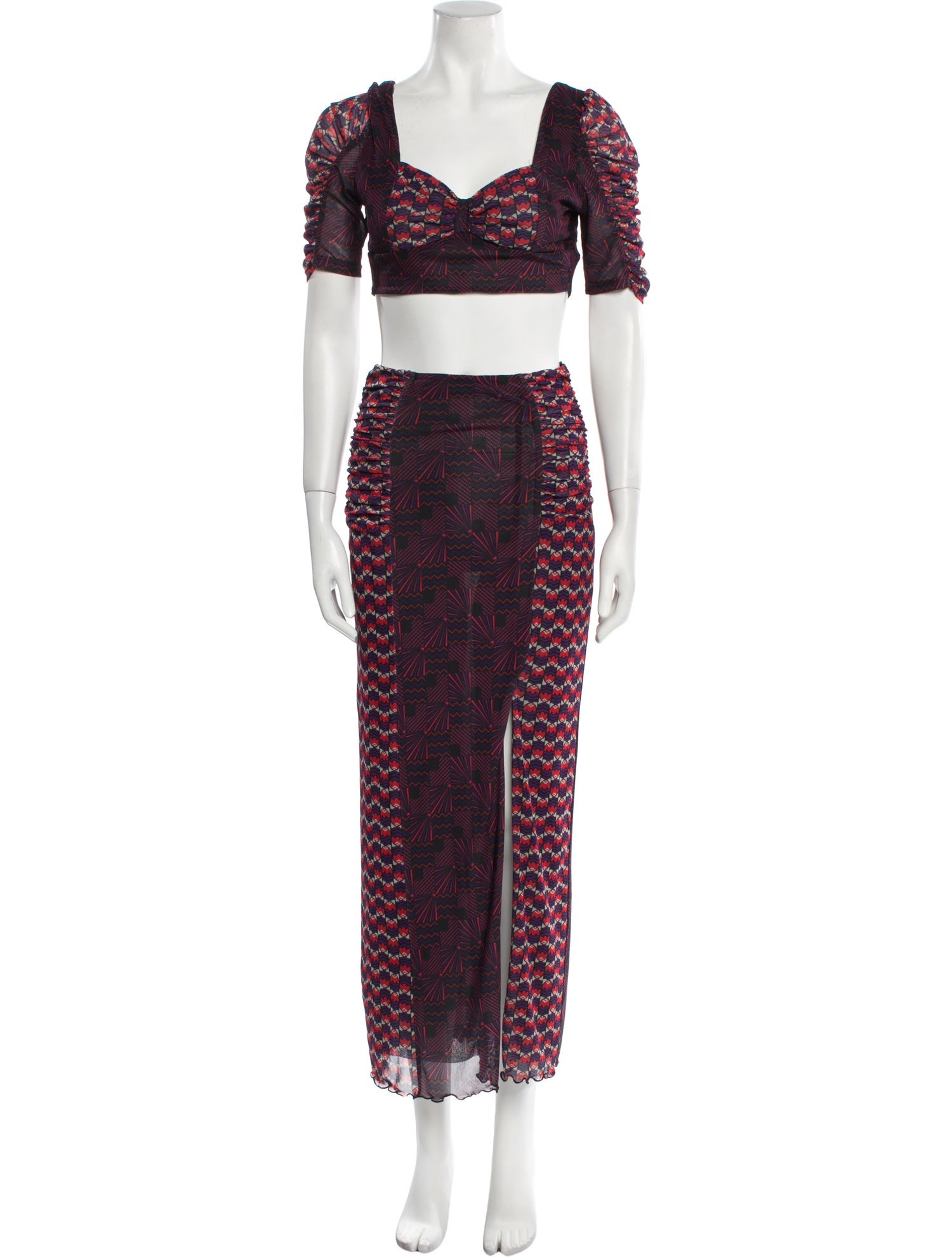 Anna Sui Printed Cutout Accent Skirt Set