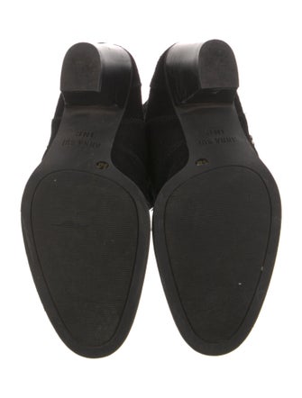 Anna Sui Suede Graphic Print Western Boots