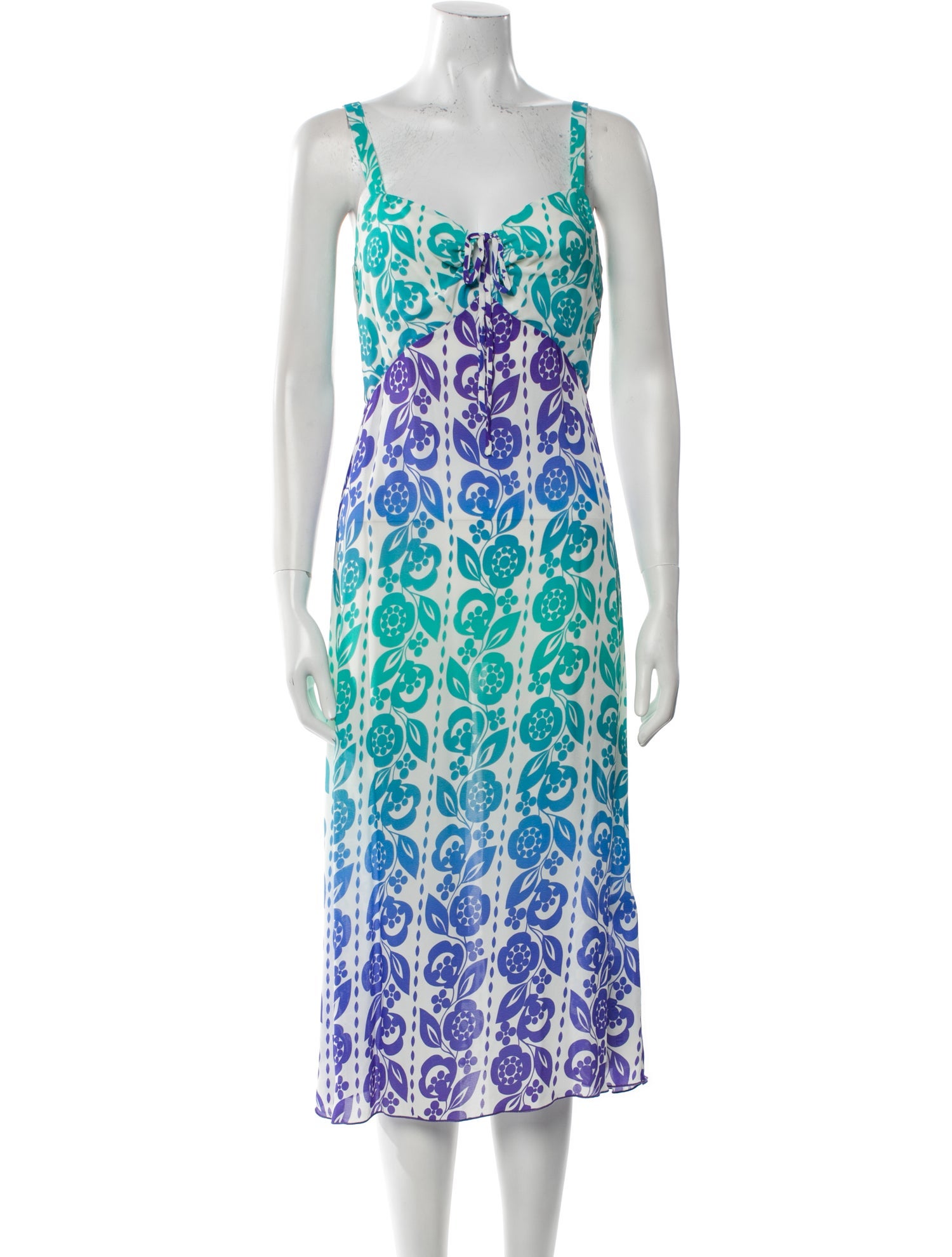 Anna Sui Floral Print Midi Length Dress