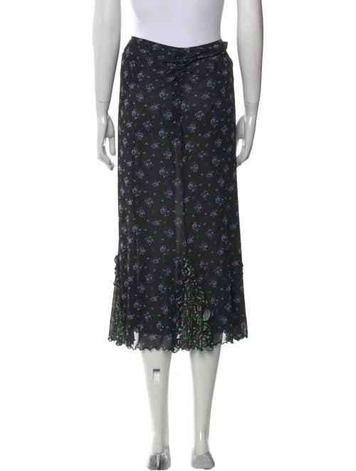 Anna Sui Floral Print Midi Length Skirt