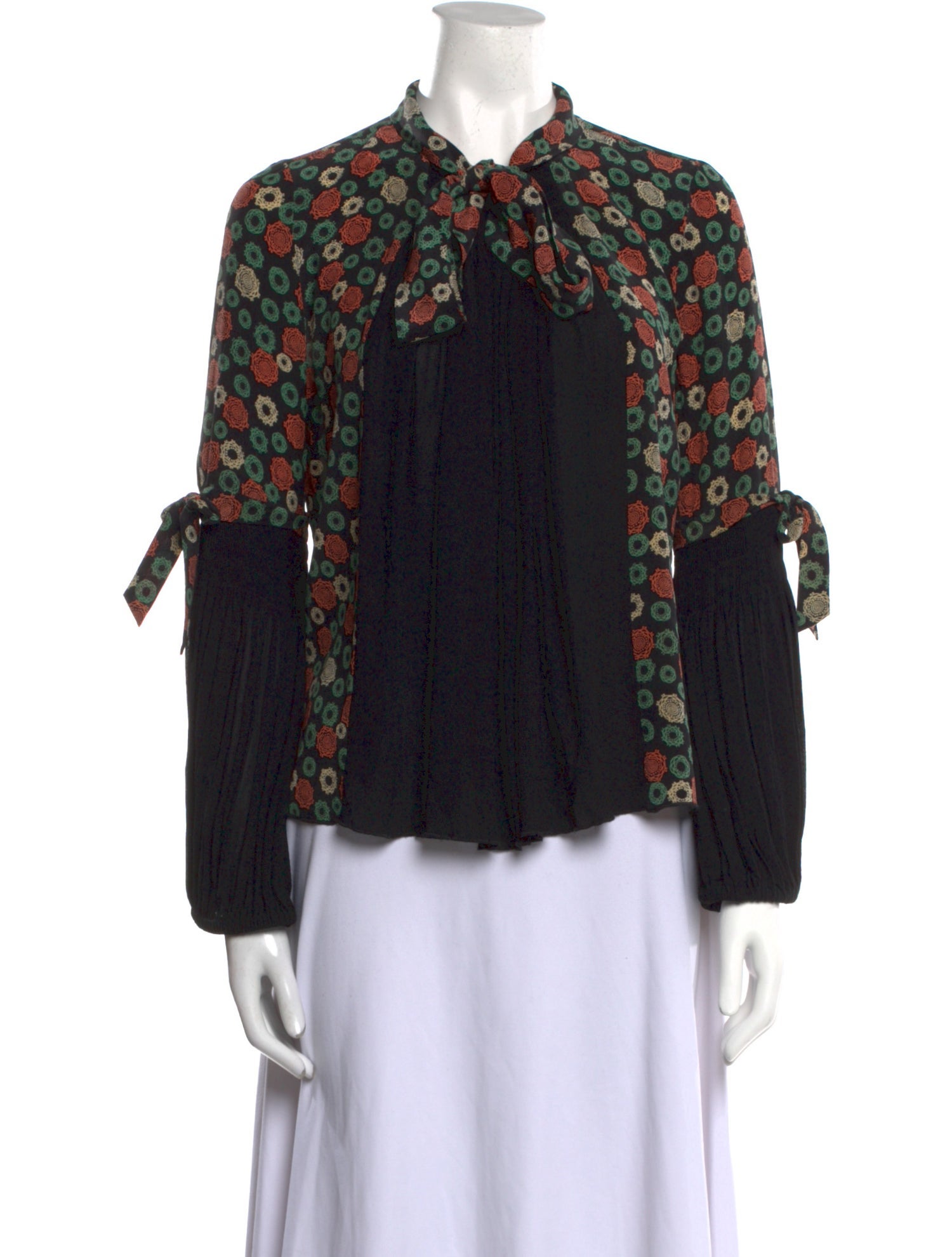 Anna Sui Silk Floral Print Blouse