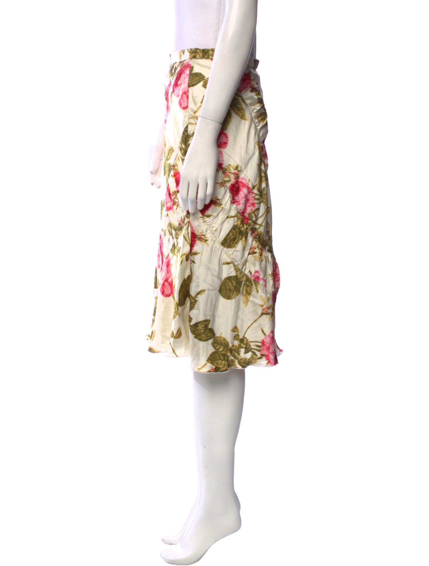 Anna Sui Floral Print Knee-Length Skirt