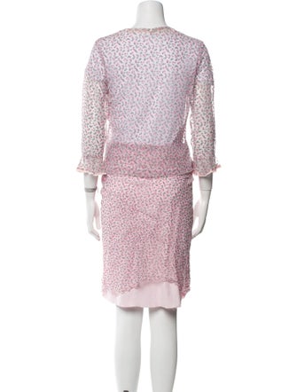 Anna Sui Mesh Floral Print Pant Set