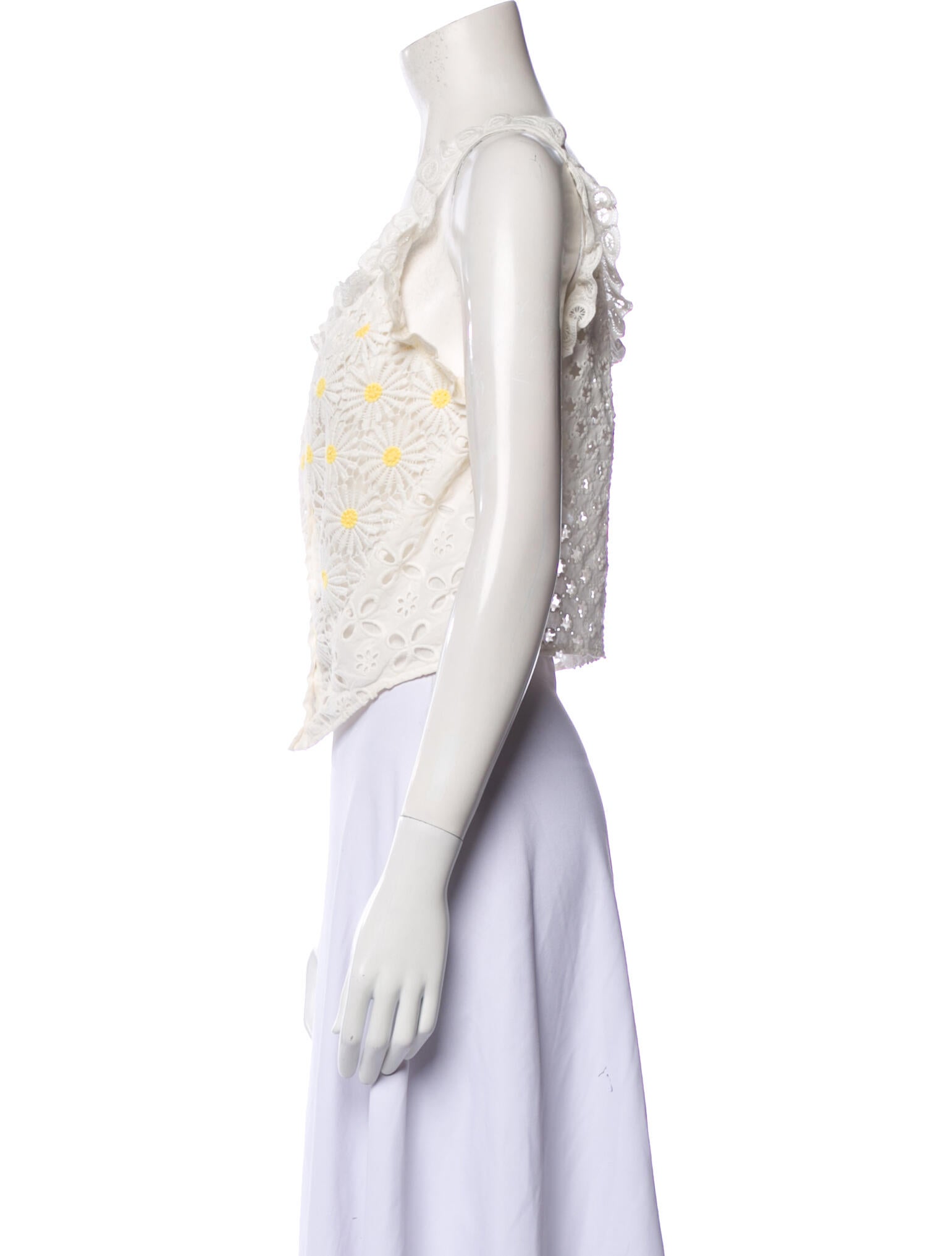 Anna Sui Patterned V-Neck Crop Top