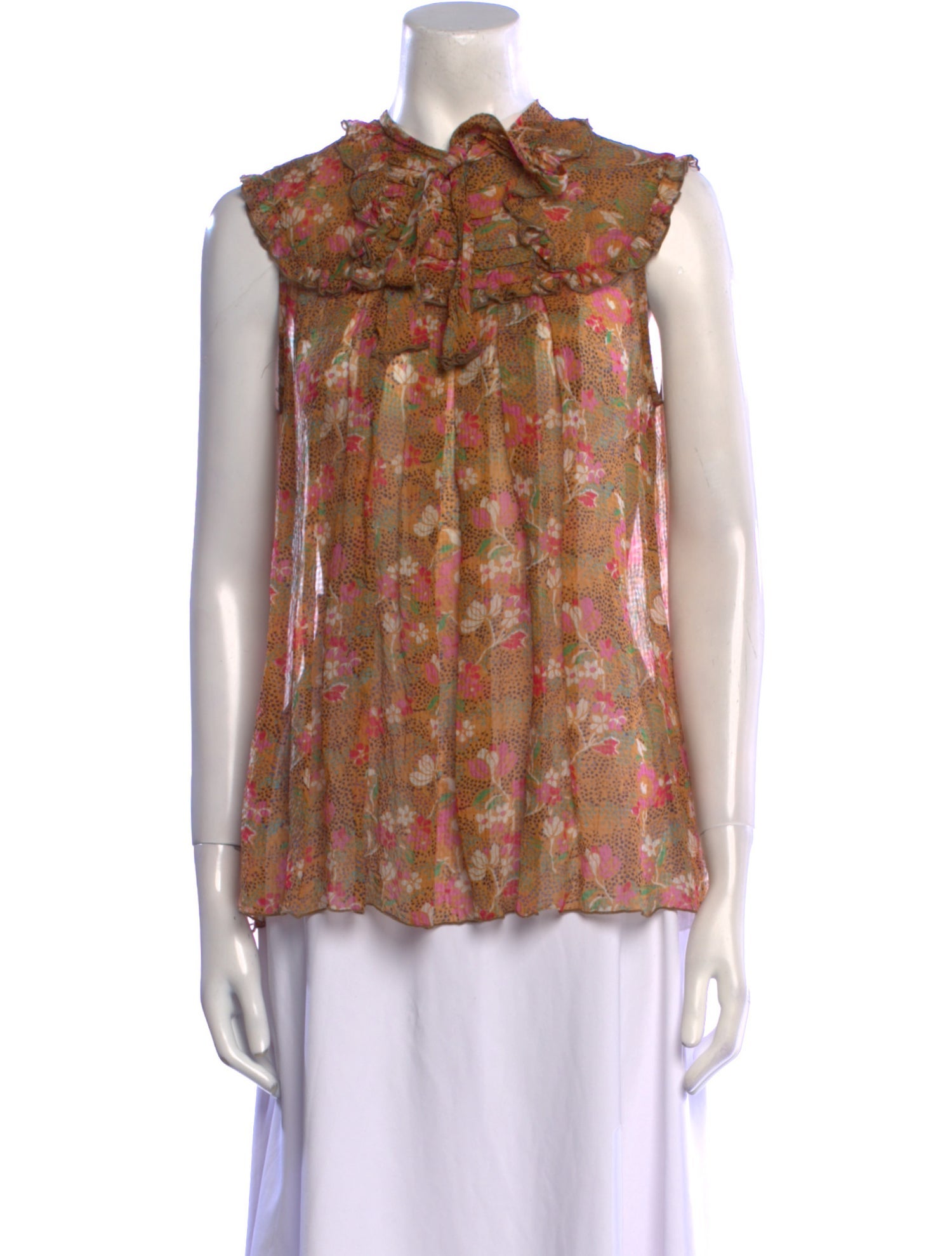 Anna Sui Silk Floral Print Blouse
