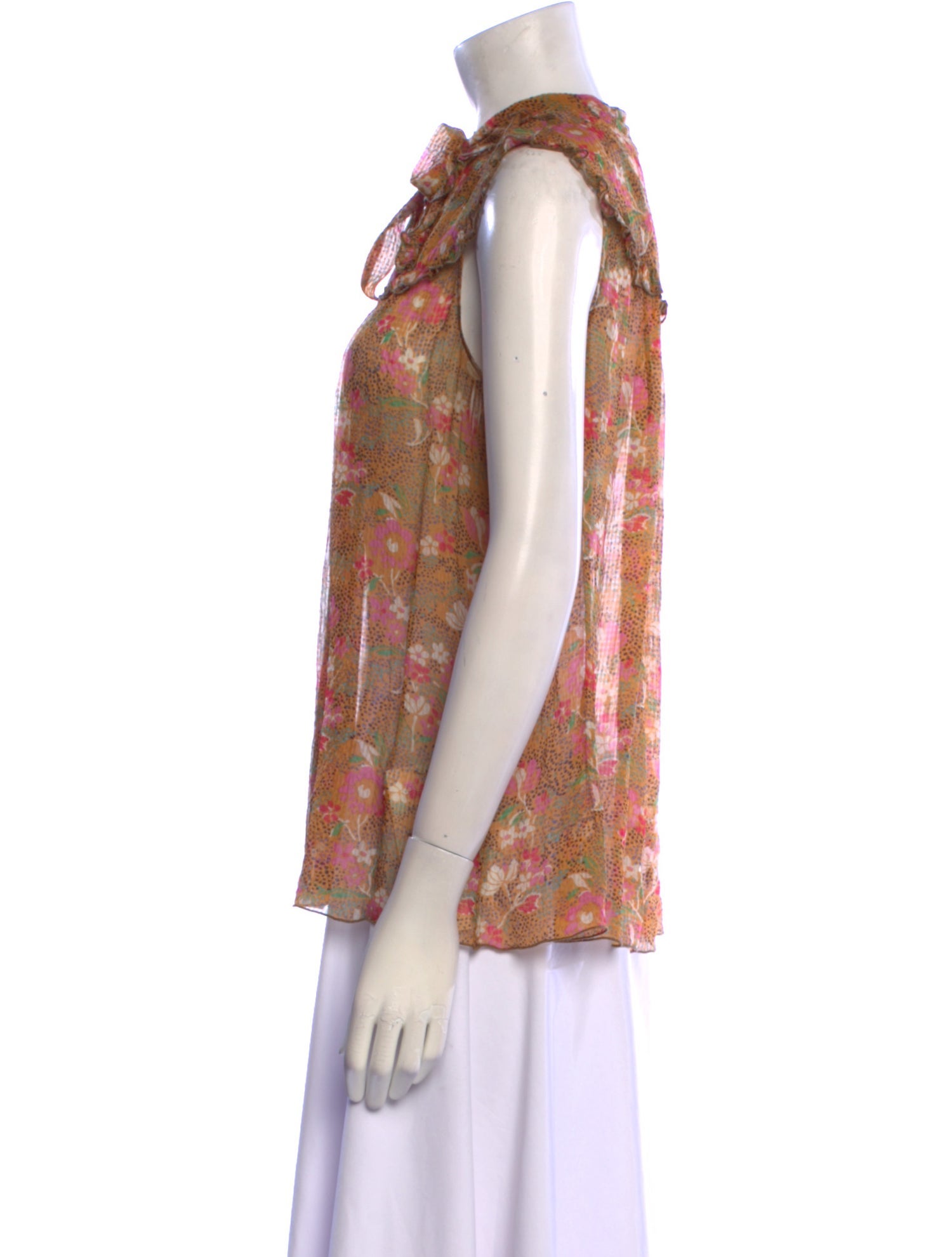 Anna Sui Silk Floral Print Blouse