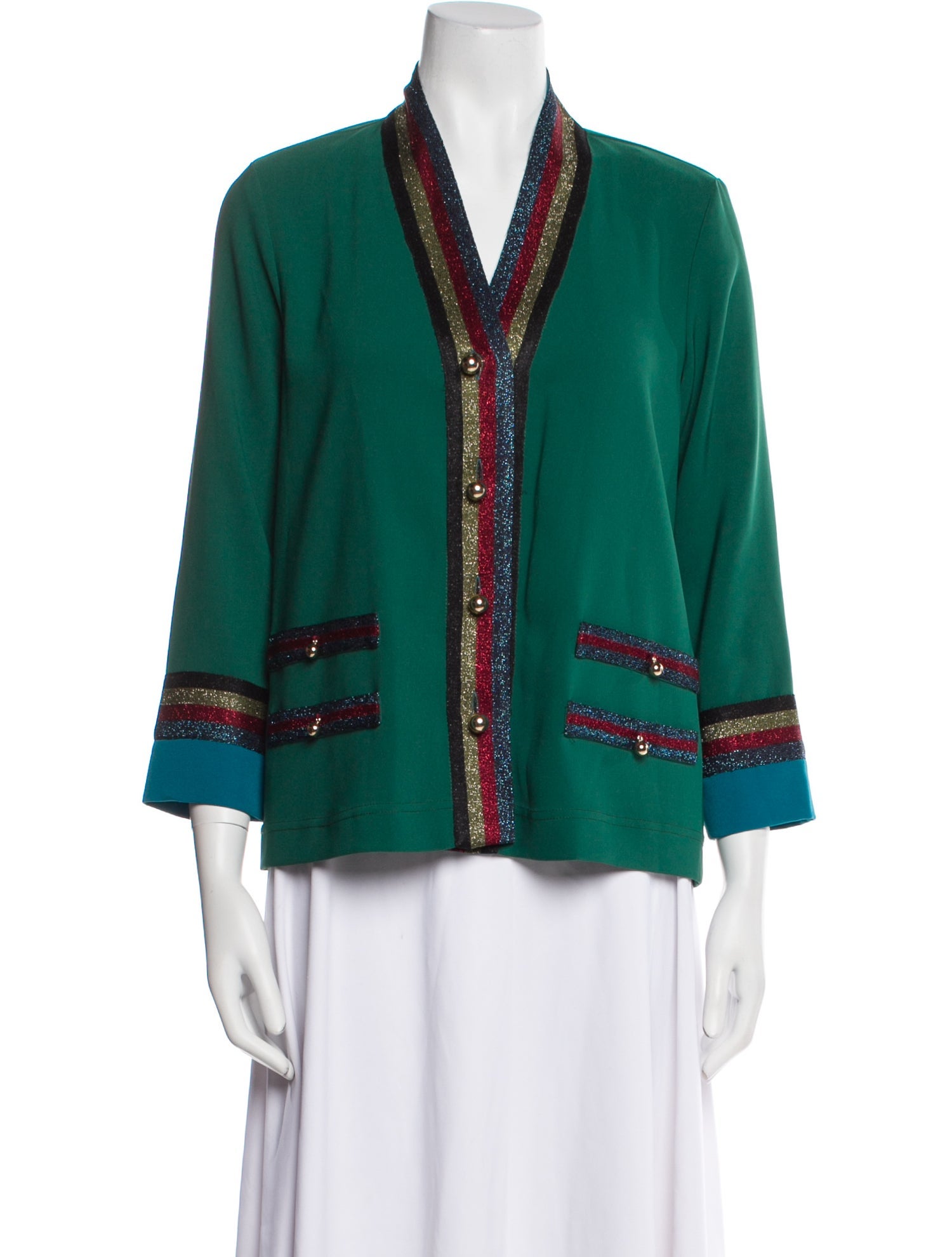 Anna Sui Colorblock Pattern Evening Jacket