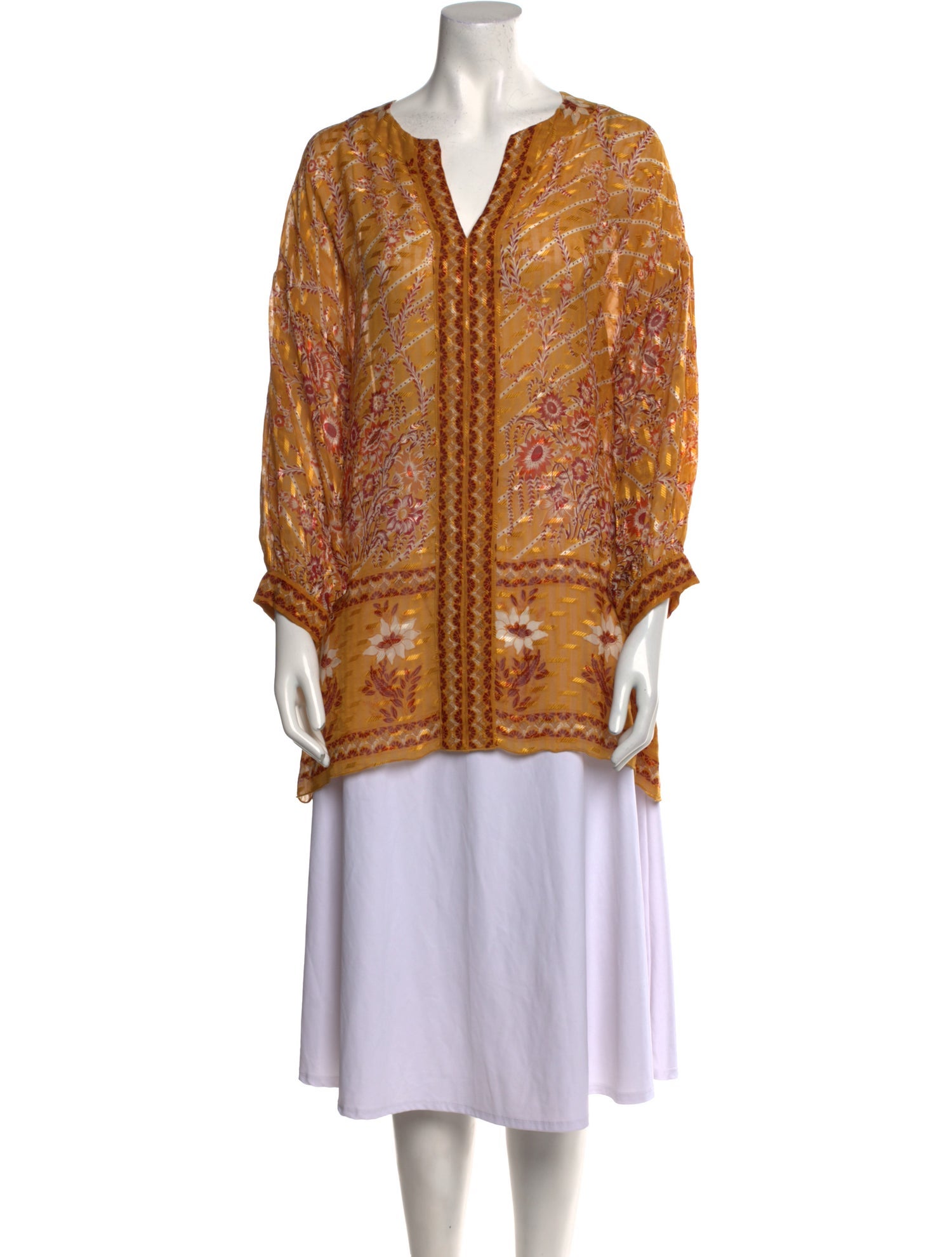 Anna Sui Silk Printed Tunic