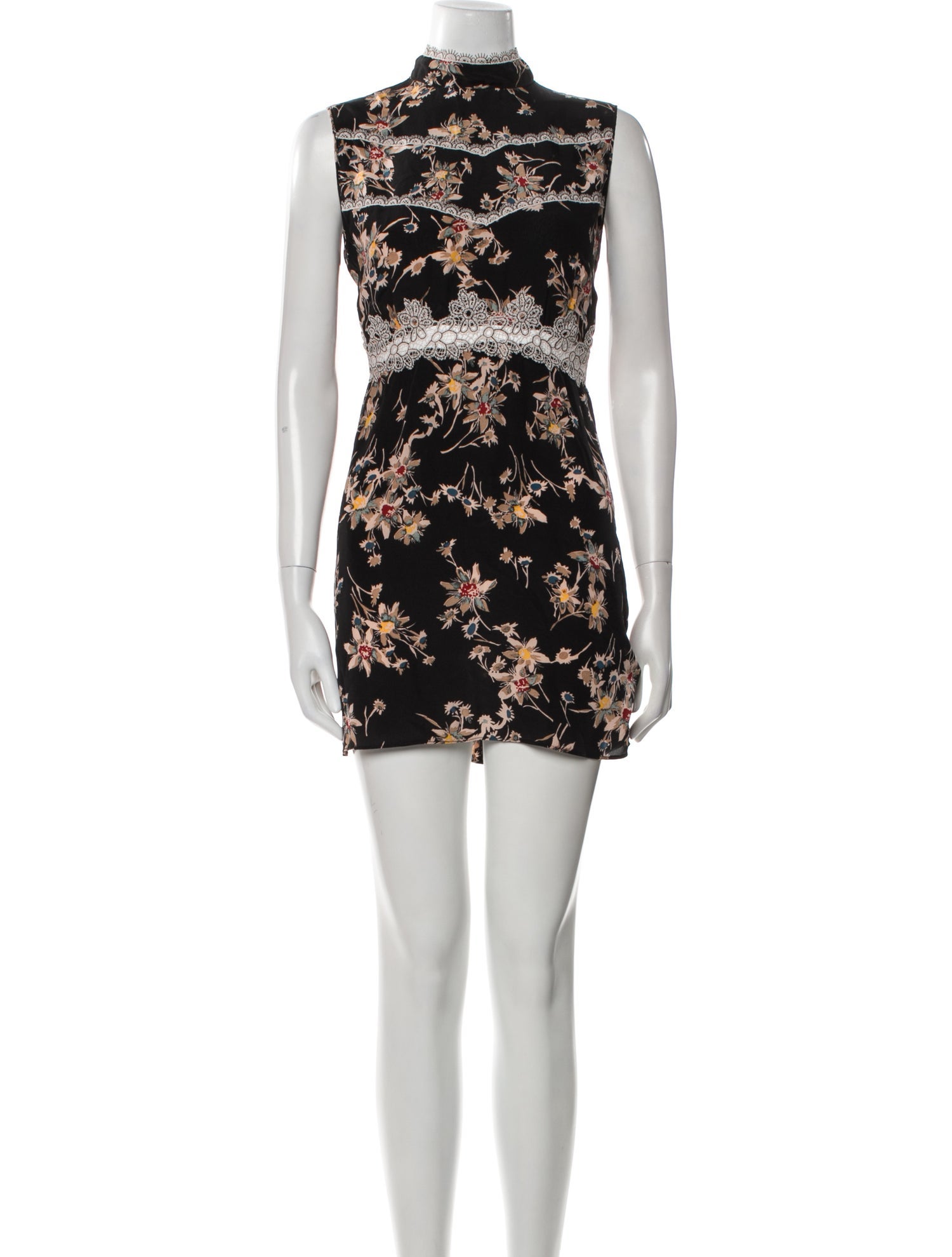 Anna Sui Floral Print Mini Dress