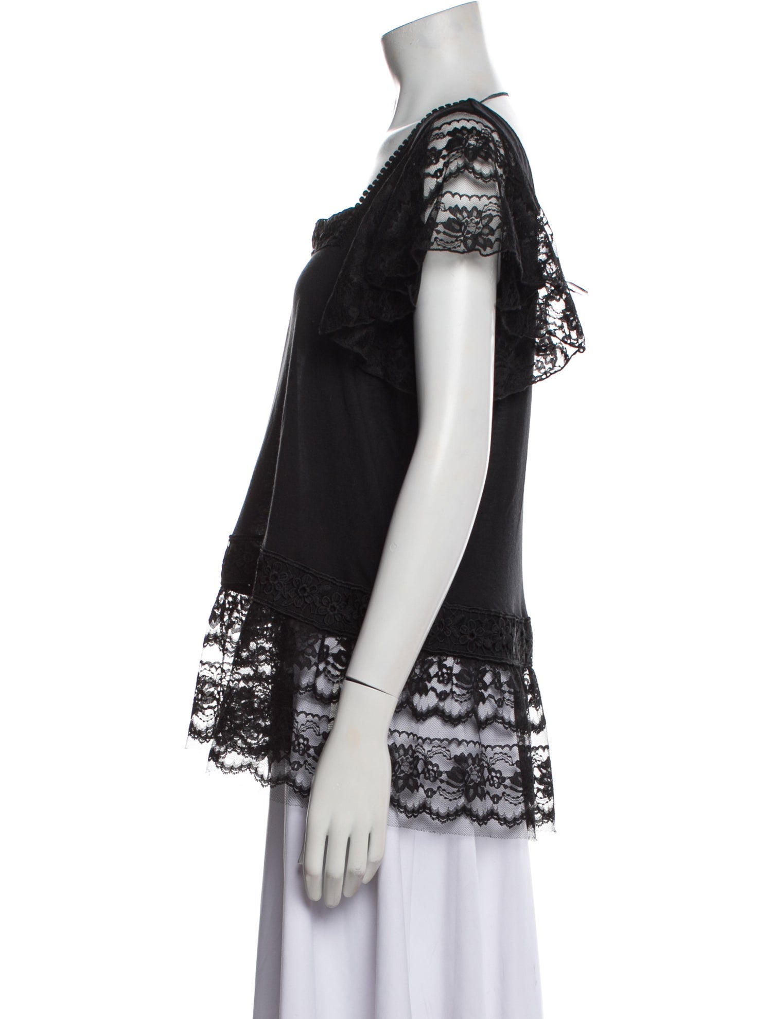 Anna Sui Nylon Lace Pattern Blouse