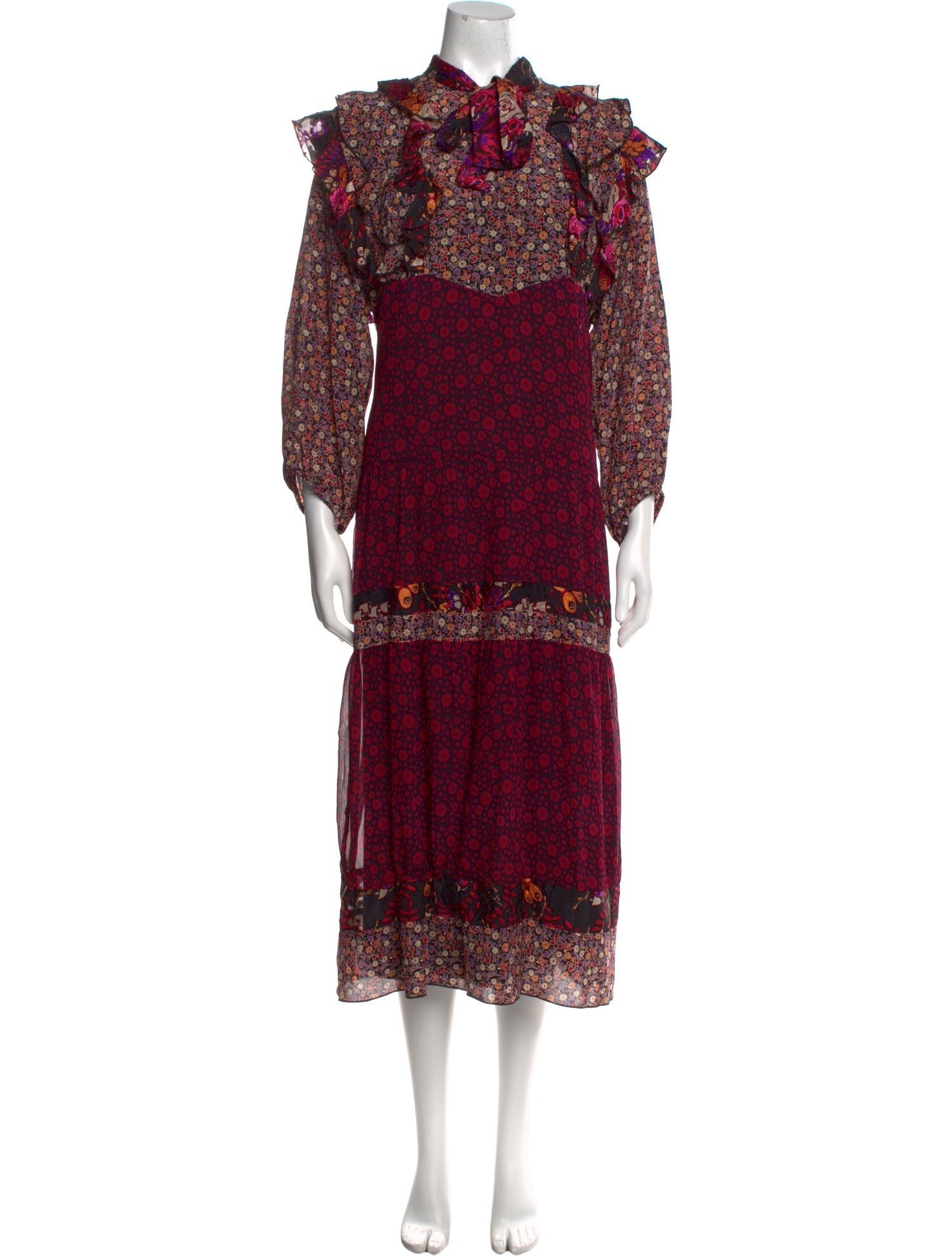 Anna Sui Floral Print Midi Length Dress w/ Tags