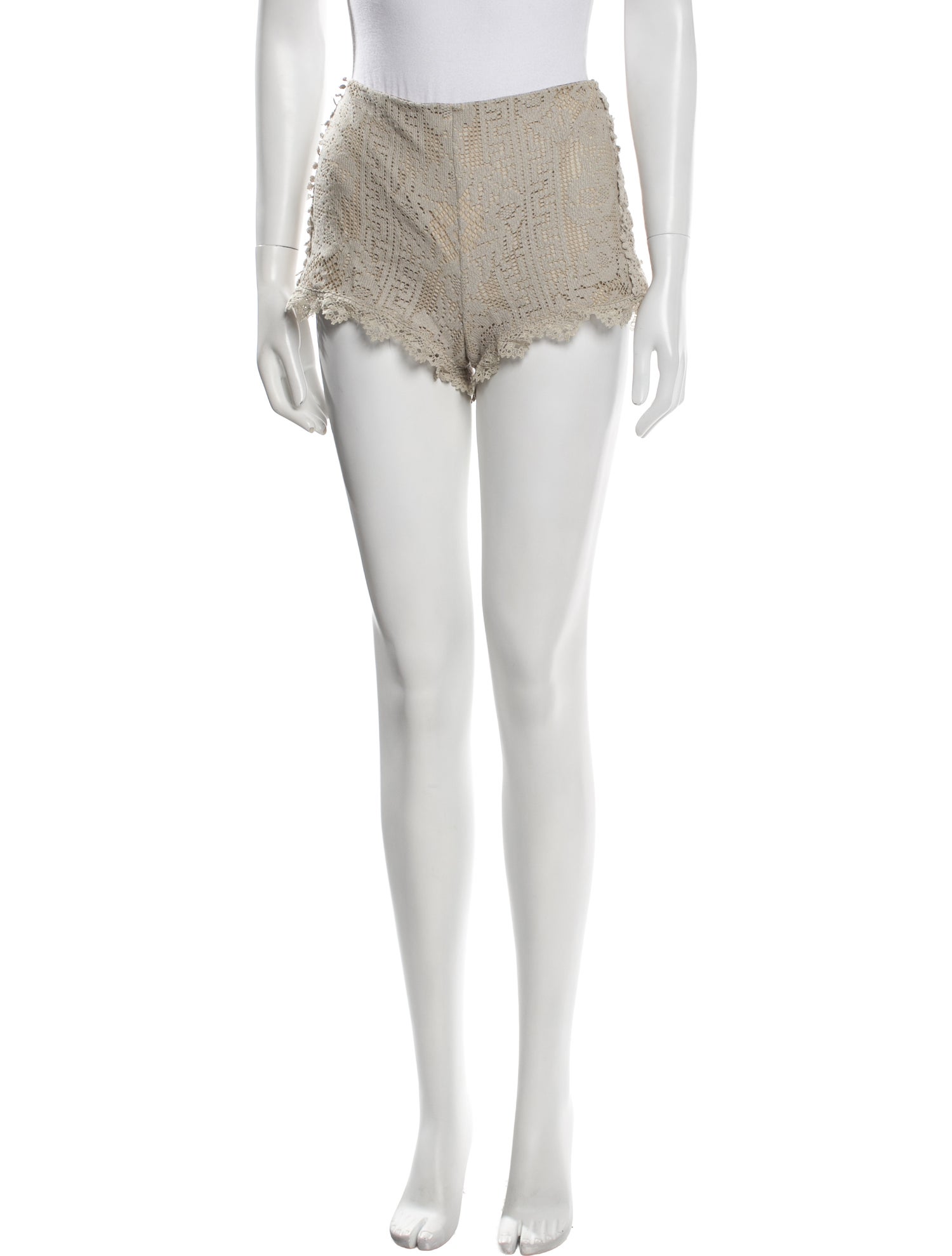 Anna Sui Lace Pattern Mini Shorts