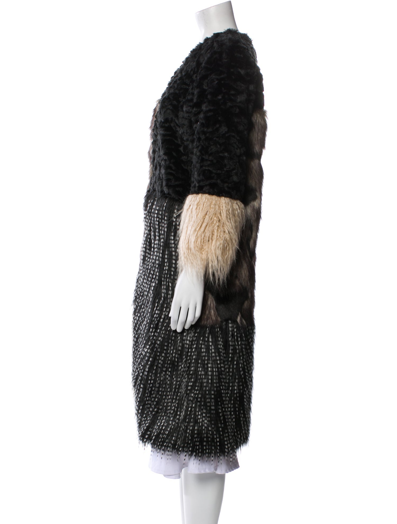 Anna Sui Printed Faux Fur Coat