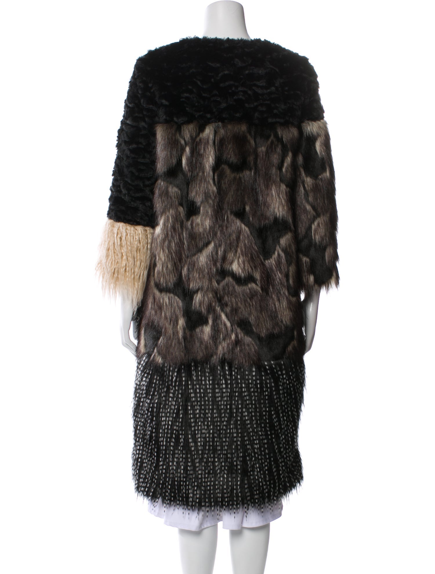 Anna Sui Printed Faux Fur Coat