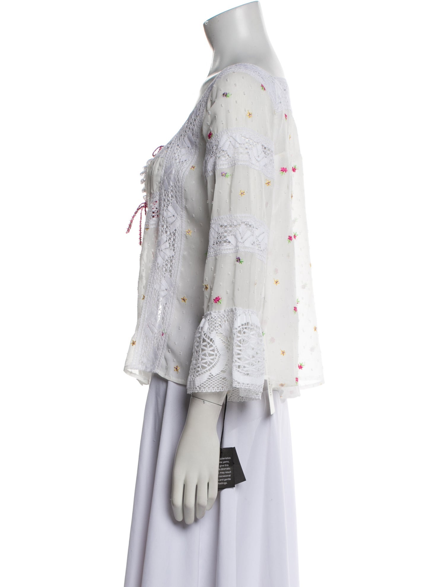 Anna Sui Printed Square Neckline Blouse w/ Tags