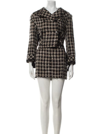 Anna Sui Tweed Tweed Pattern Skirt Suit