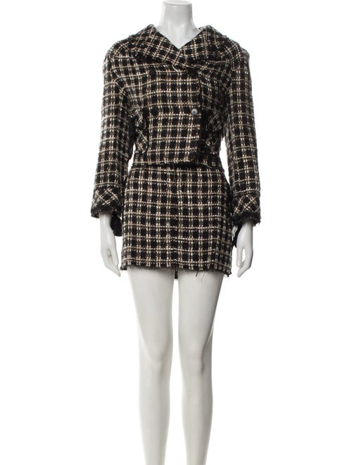 Anna Sui Tweed Tweed Pattern Skirt Suit