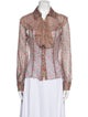 Anna Sui for Anthropologie Silk Floral Print Button-Up Top