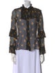 Anna Sui Silk Floral Print Blouse