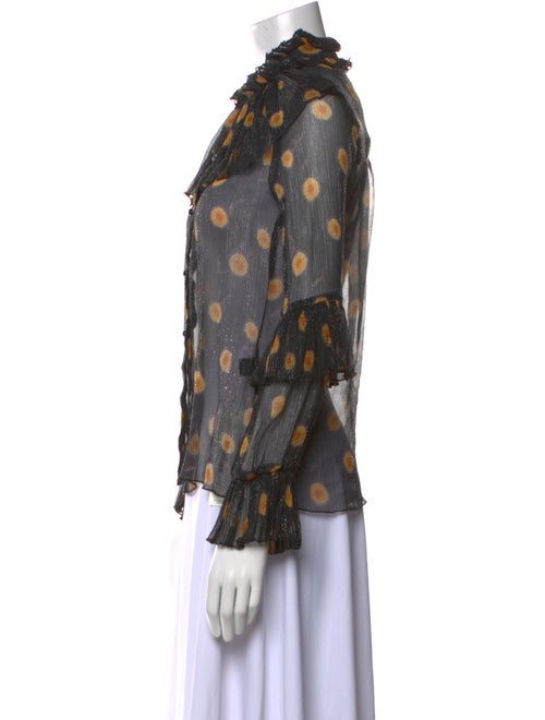 Anna Sui Silk Floral Print Blouse