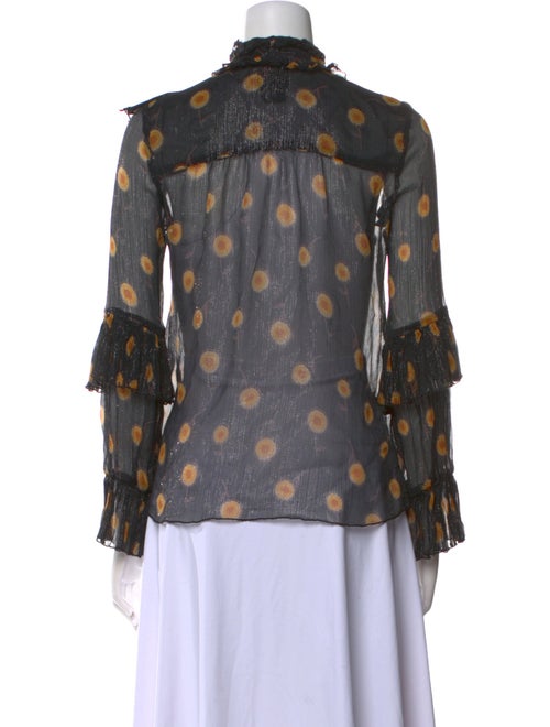 Anna Sui Silk Floral Print Blouse