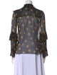 Anna Sui Silk Floral Print Blouse
