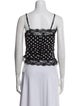 Anna Sui Polka Dot Print Square Neckline Crop Top