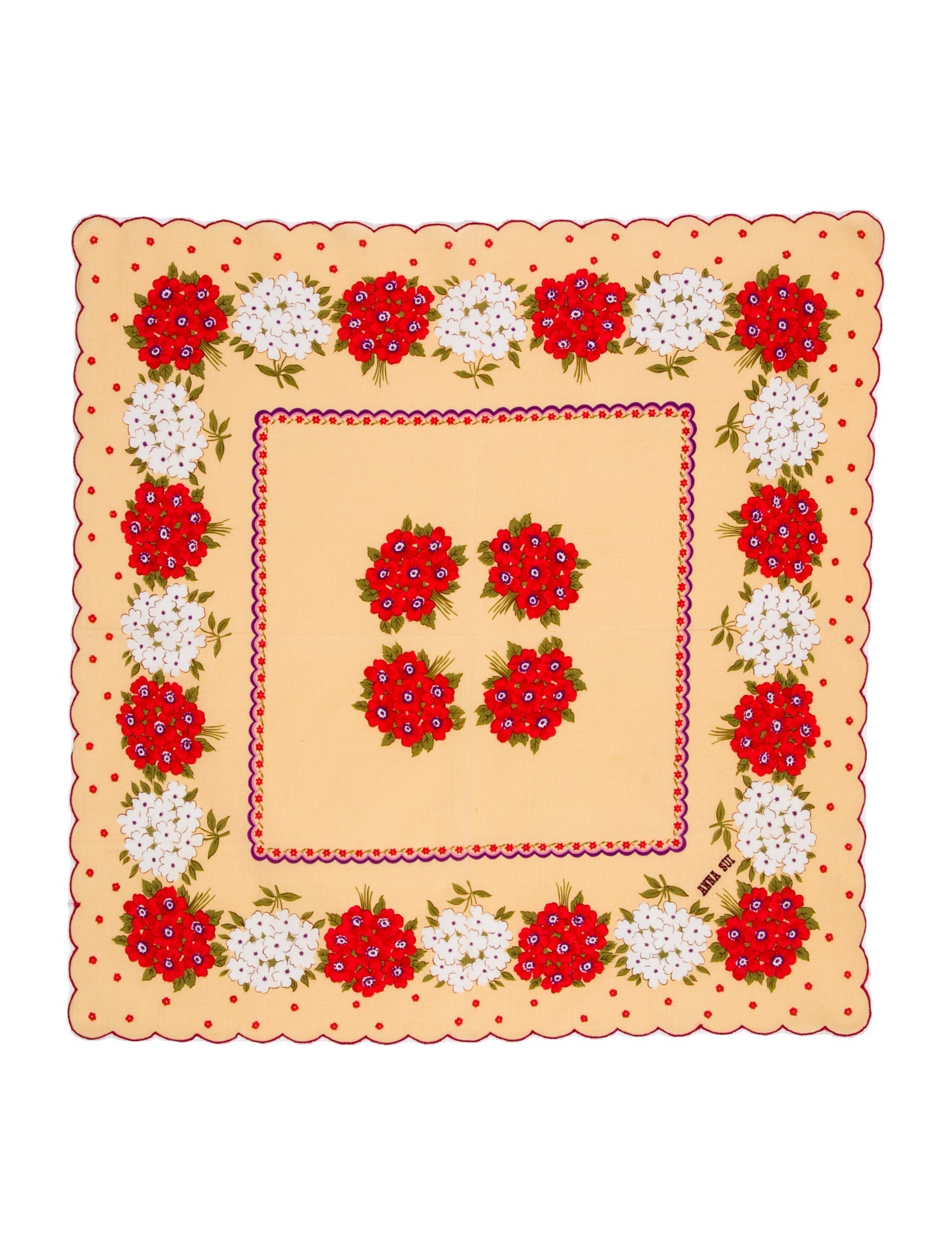 Anna Sui Floral Print Scarf