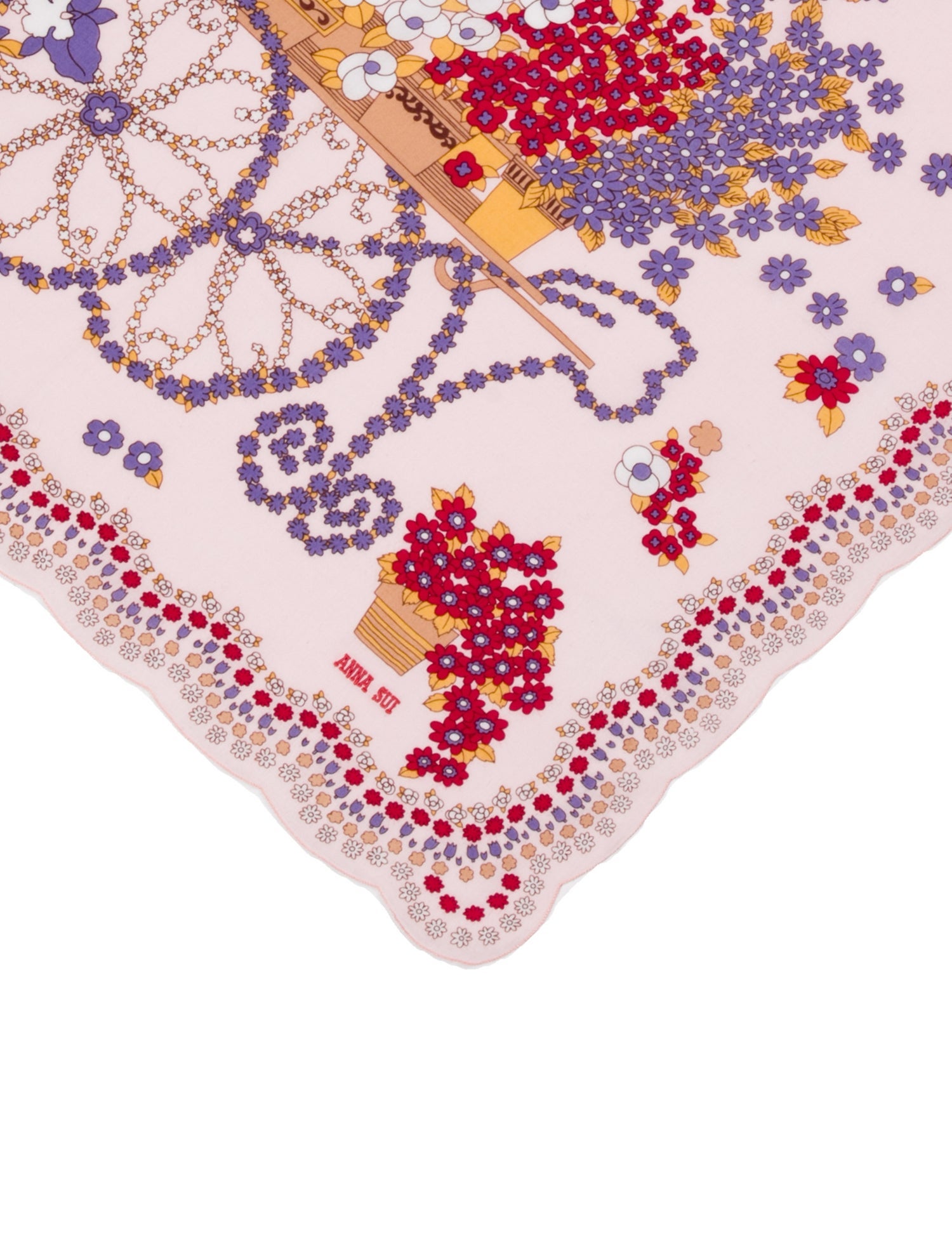 Anna Sui Floral Print Scarf