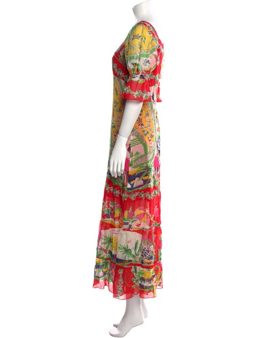Anna Sui Floral Print Long Dress