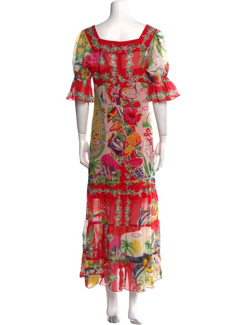 Anna Sui Floral Print Long Dress