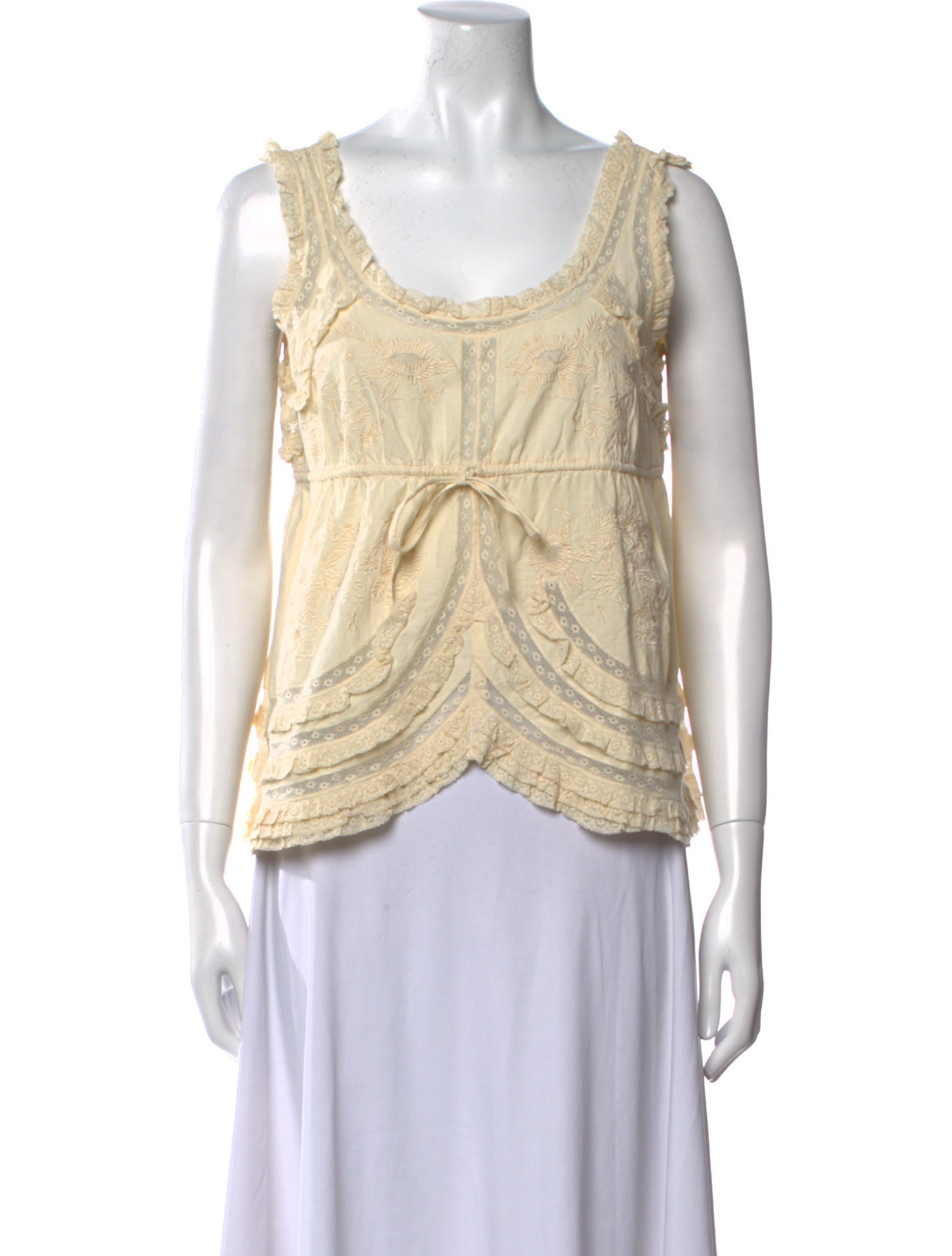 Anna Sui Scoop Neck Sleeveless Top