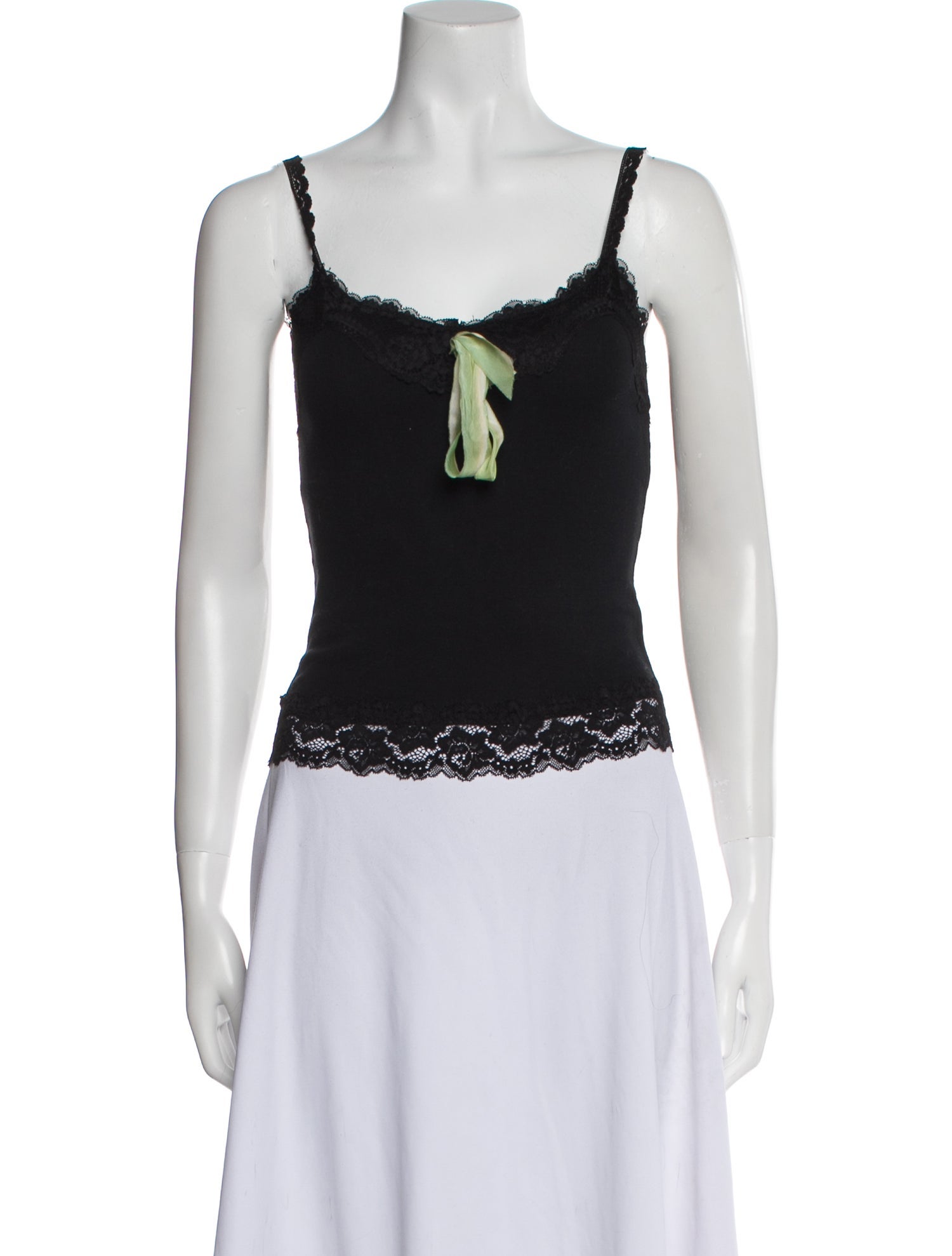 Anna Sui Square Neckline Sleeveless Crop Top