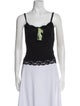 Anna Sui Square Neckline Sleeveless Crop Top