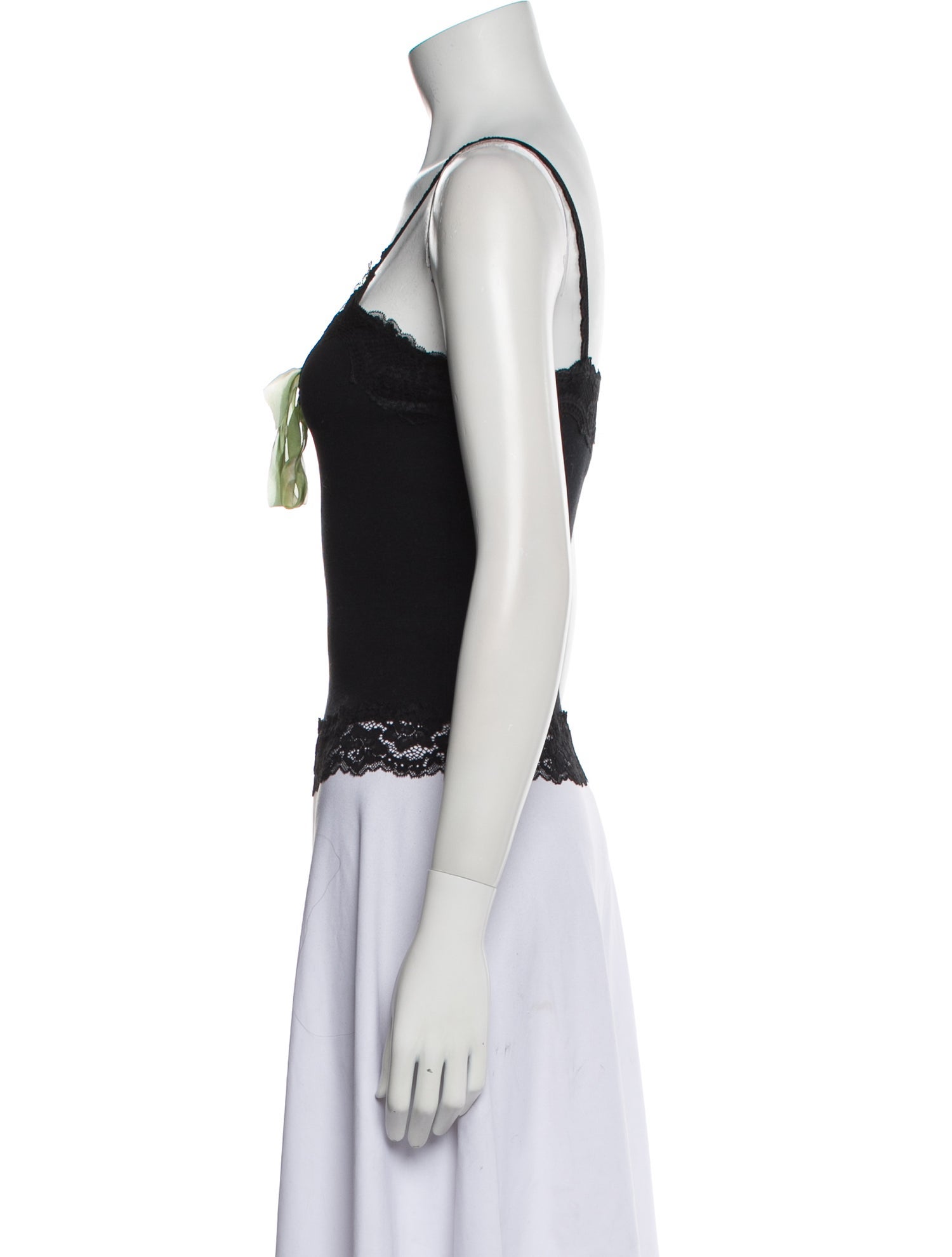 Anna Sui Square Neckline Sleeveless Crop Top