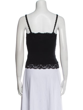 Anna Sui Square Neckline Sleeveless Crop Top
