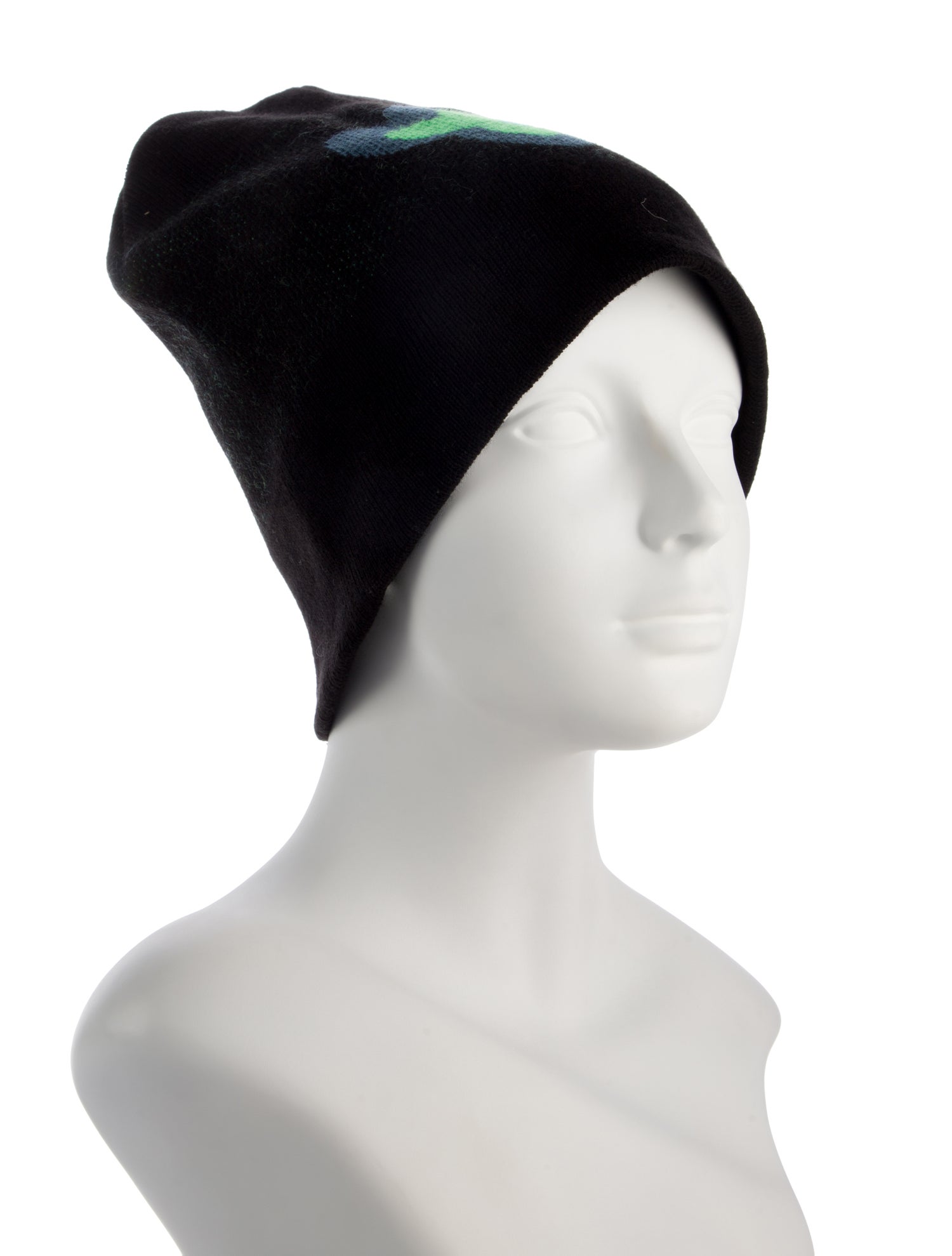 Anna Sui Wool Blend Knitted Graphic Beanie