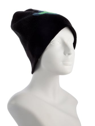Anna Sui Wool Blend Knitted Graphic Beanie