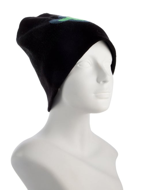 Anna Sui Wool Blend Knitted Graphic Beanie