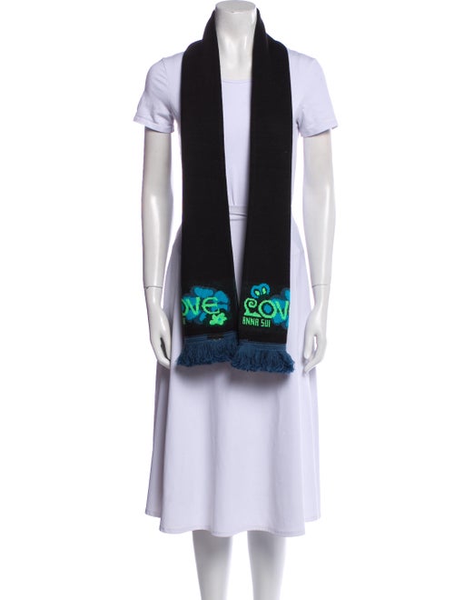 Anna Sui Wool Patterned Scarf