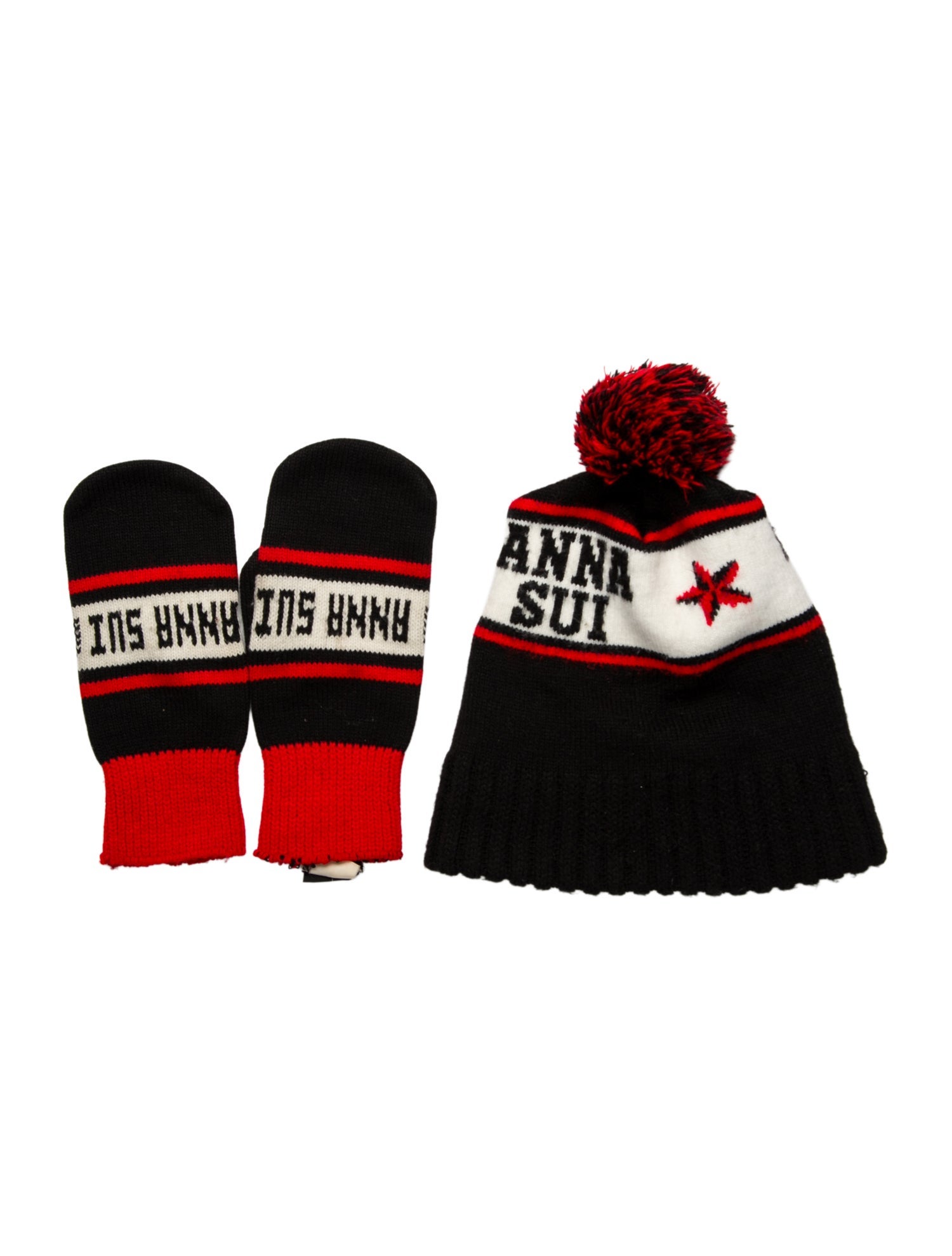 Anna Sui Pattern Print Acrylic Knit Beanie