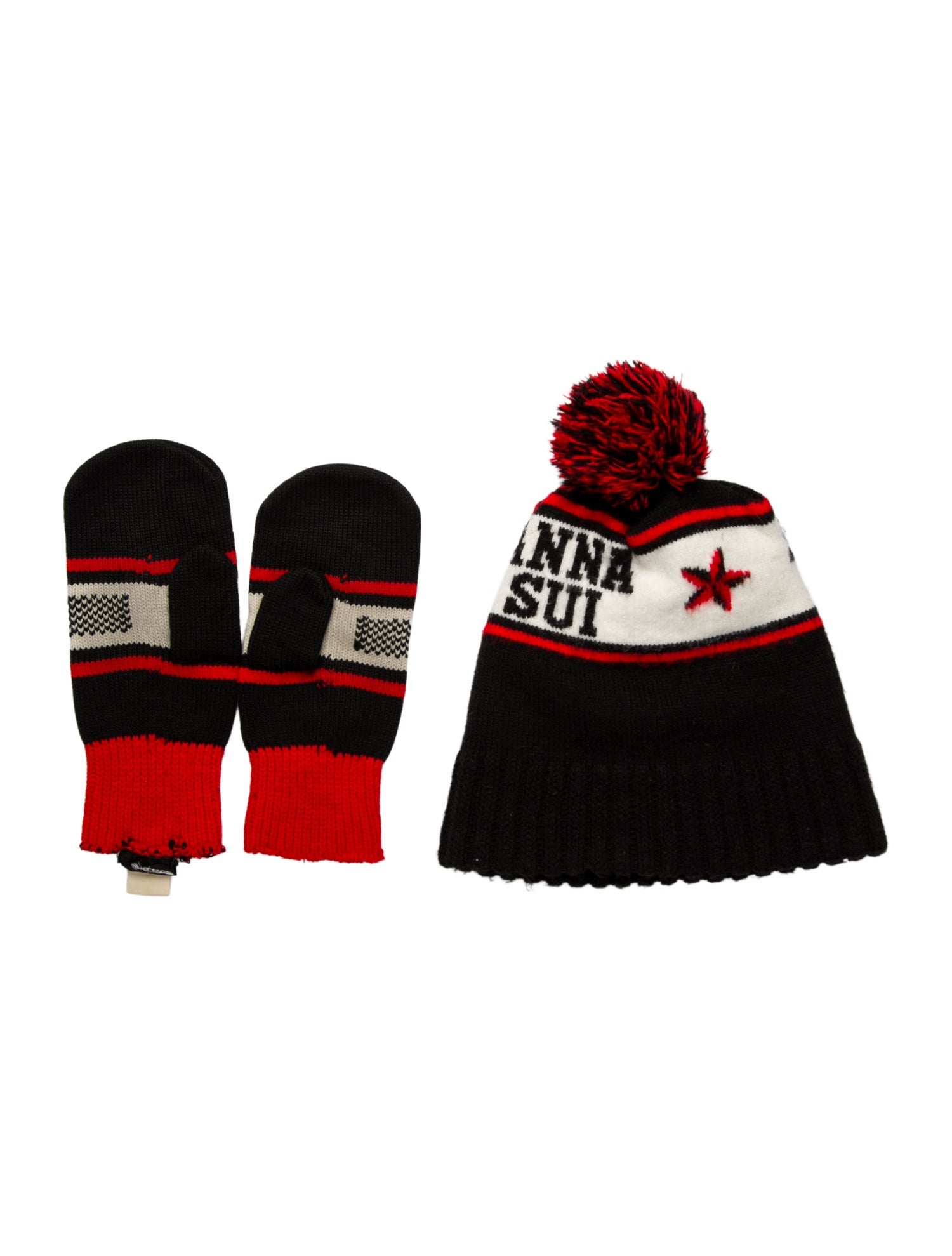 Anna Sui Pattern Print Acrylic Knit Beanie