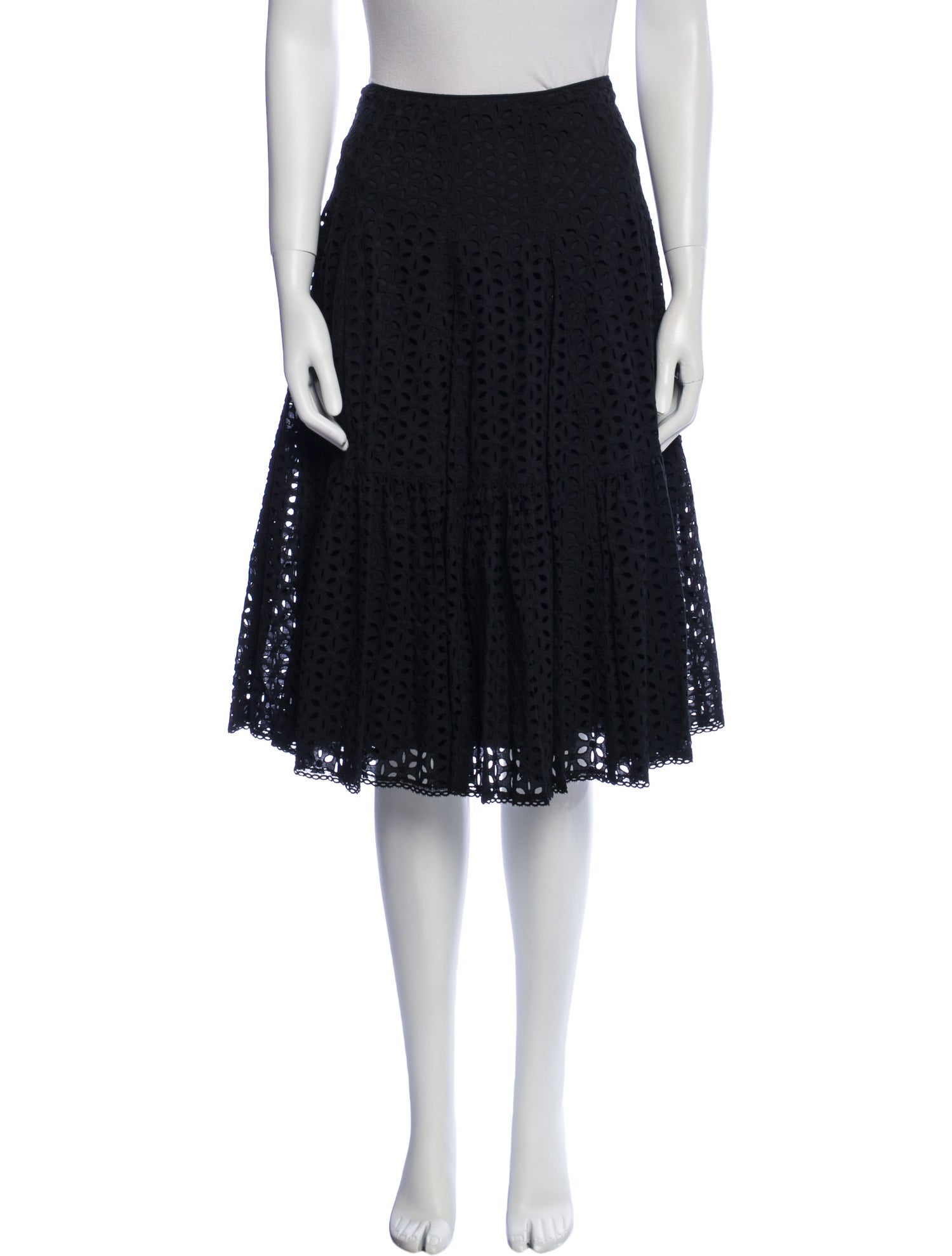 Anna Sui Eyelet Trim Knee-Length Skirt w/ Tags