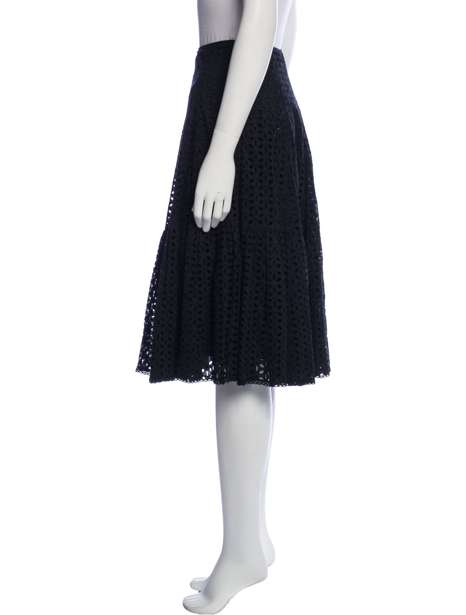 Anna Sui Eyelet Trim Knee-Length Skirt w/ Tags