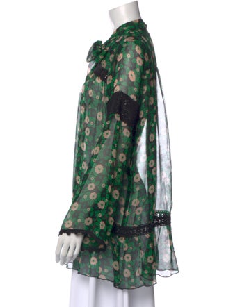 Anna Sui Silk Floral Print Blouse