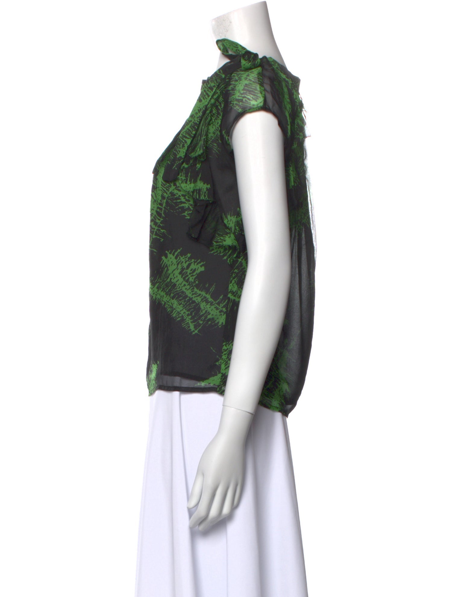 Anna Sui Printed Bateau Neckline Blouse