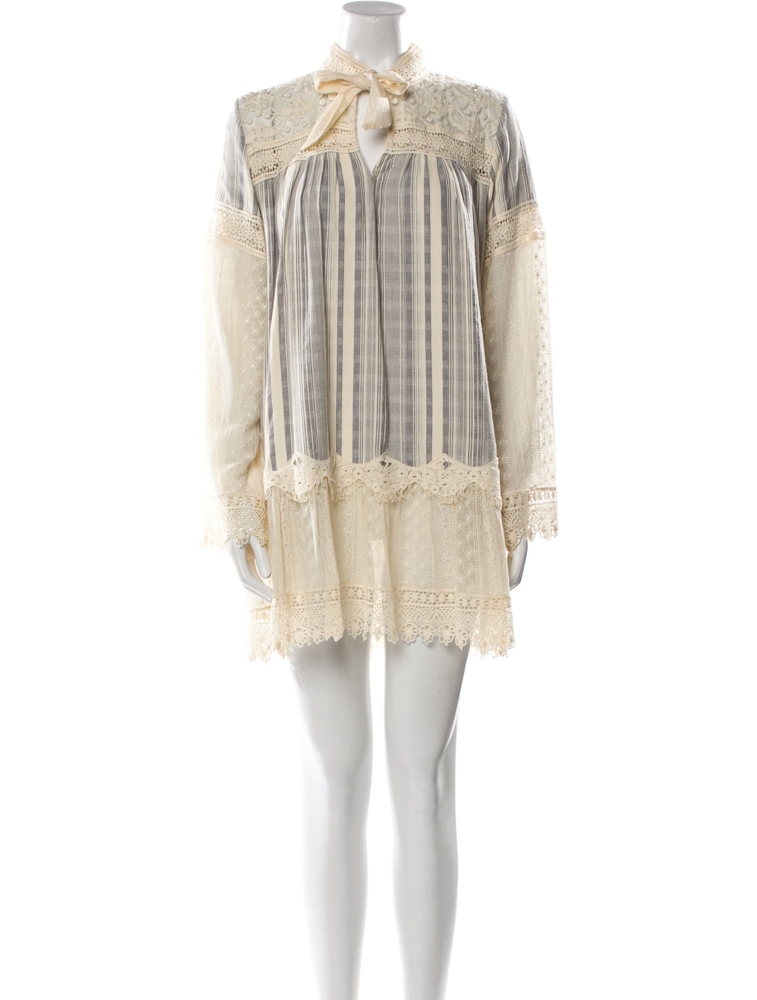 Anna Sui Mock Neck Mini Dress